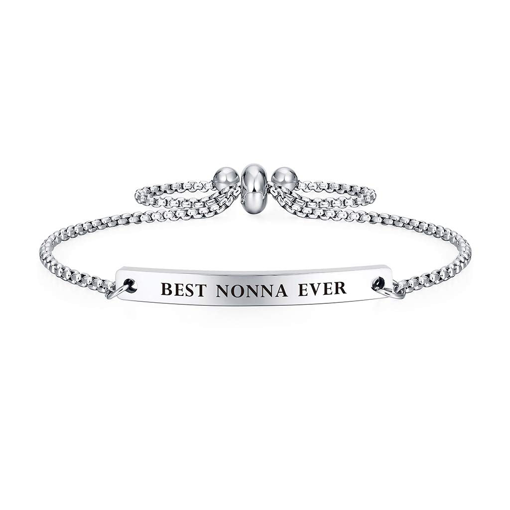 Kisseason Best Family Ever Gift Bracelet for Women Mantra Jewelry