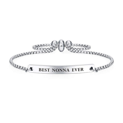 Kisseason Best Family Ever Gift Bracelet for Women Mantra Jewelry