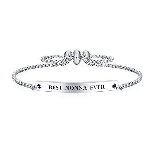 Kisseason Best Family Ever Gift Bracelet for Women Mantra Jewelry