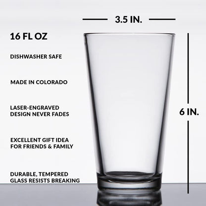 MATH EQUATIONS Engraved Pint Glass | Great Gift for Geeks, Nerds, Teachers and Students | Unique STEM and Mathematics Algebra Calculus Geometry Trigonometry Beer Decor