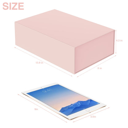 Luxury Large Gift Box 13.8"x9"x4.3" Storage Box Ribbon Magnetic Closure for Luxury Packaging Box for Mother's Day, Birthdays, Bridal Gifts,Weddings