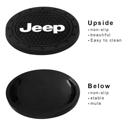Car Cup Holder Coaster for Jeep,Silicone Cupholder Coaster,Car Interior Accessories,2.76 Inch 2 Pieces