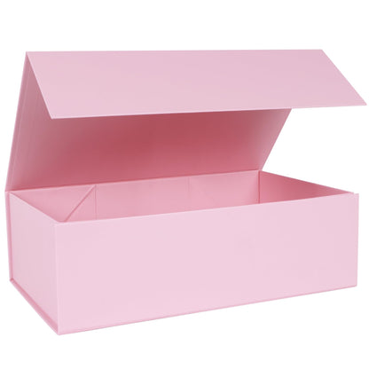 LFBOX Pink Gift Box with Magnetic Lids 13.8x8.3x4.4 in, Large Present Box for Bridesmaid Proposal Wedding Mother's Day 1 Pack