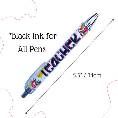 YJ PREMIUMS 10PC Teacher Pen | Fun Cute Funny Cool Best Pens for Teacher Set Pack Teach Love Inspire Writing School Sayings Preschool Appreciation Gifts Supplies Gift Supply in Bulk