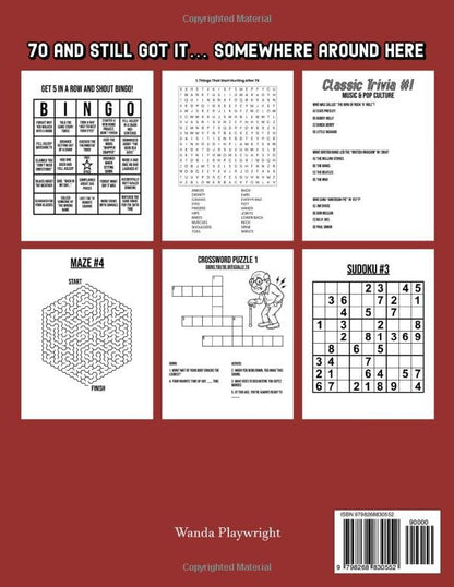 70th Birthday Activity Book: Funny 70th Birthday Gifts for Men, Sudoku, Mazes, Word Search and More