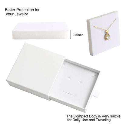 40Pcs White Small Jewelry Boxes 3.54×3.54×1.26in Cardboard Jewelry Gift Boxes Jewelry Packaging for Small Business for Necklace Ring Bracelet Earring Display Box