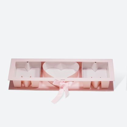 Geoto 17.3"x6"x2" Pink/Red/White Creative Mother's Day Gift Packaging Idea Fillable MOM Letter Shaped Gift Boxes(Pink with Window)