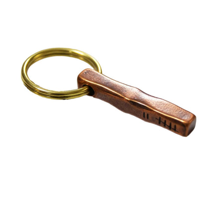 Copper Anniversary Keychain – 7th Gift for Him or Her, Brass with Copper Finish Minimalist Keychain for Couples