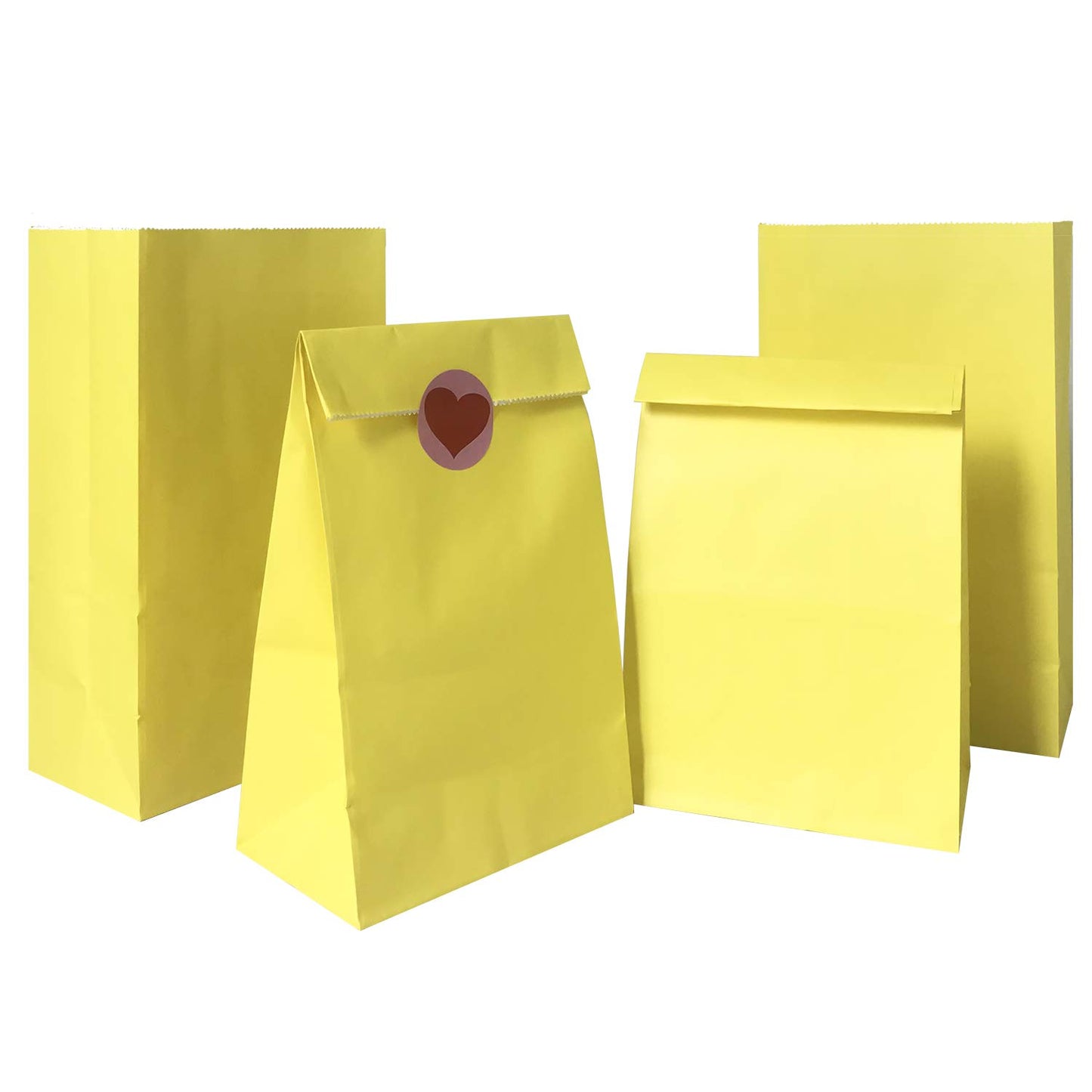 Artseen Medium Party Favor Paper Bags for Party Celebration Treated Paper Bags 5.10X3.10X9.4 inches(24 CT)… (Yellow)