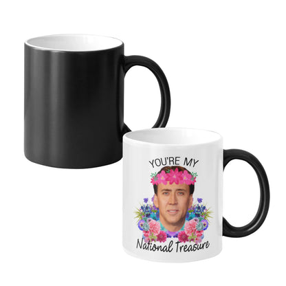 WECE You're My National Treasure Morphing Coffee Mug Heat Reveal Color Change Mug Gift Idea 11 Ounces