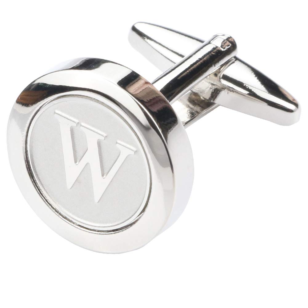 Mens Classic Stainless Steel Initial Cufflinks 26 Alphabet Initial Letter Cufflinks Business Wedding Shirts A-Z