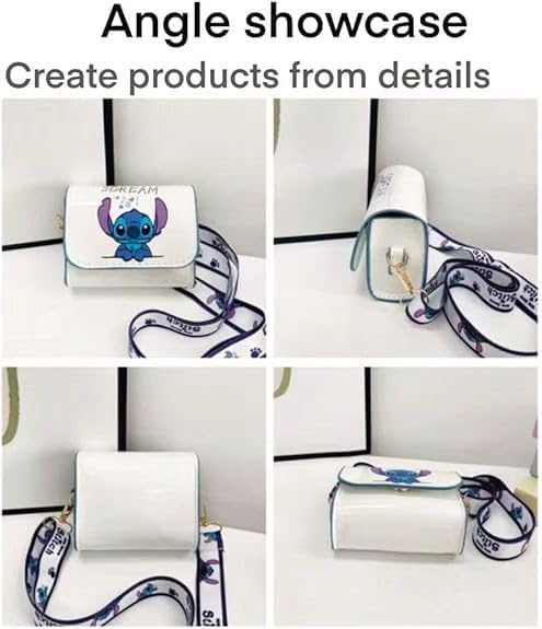 For Stitch Crossbody Bags for Women Teenagers Girls Purse Shoulder Bag for Shopping Vacation Stitch Gifts for Girls (white)
