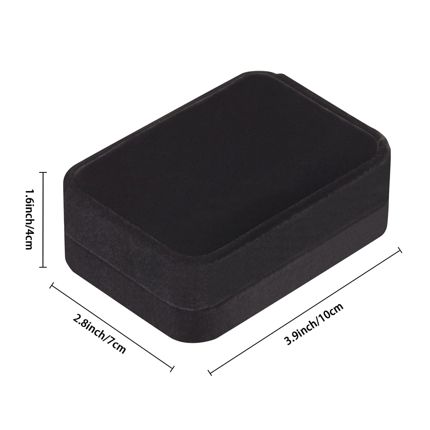 LETURE 3 Pieces Velvet Pendant Necklace Gift Boxes Set, Classic Jewelry Packaging Storage Case, Jewellry Display Box for Wedding, Engagement, Proposal, Birthday and Anniversary (Black)
