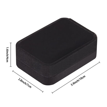 LETURE 3 Pieces Velvet Pendant Necklace Gift Boxes Set, Classic Jewelry Packaging Storage Case, Jewellry Display Box for Wedding, Engagement, Proposal, Birthday and Anniversary (Black)