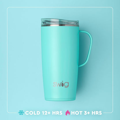 Swig Life 22oz Travel Mug, Insulated Tumbler with Handle and Lid, Travel Coffee Mug, Cup Holder Friendly, Stainless Steel 22 oz Tumbler, Reusable Insulated with Lid (North Carolina)