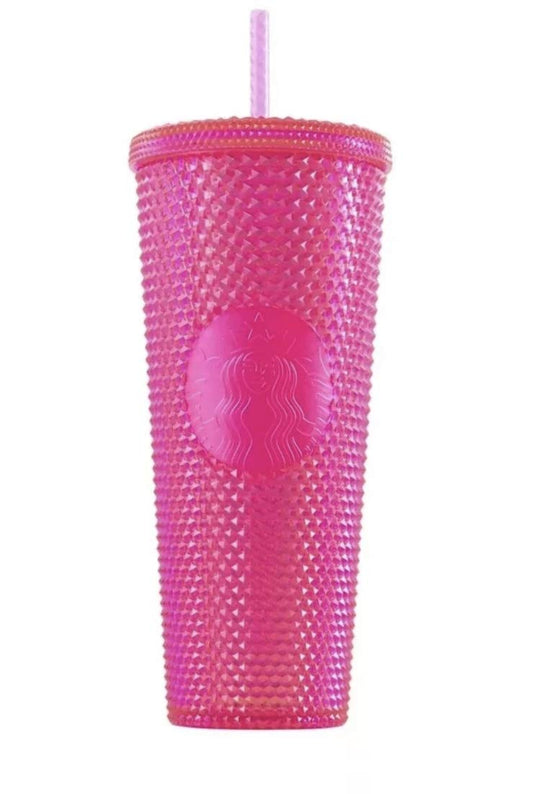 Starbucks 2019 Holiday Studded Tumbler Neon Pink,24 fluid ounce