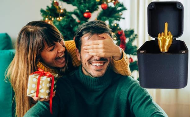 3D Printed Middle Finger Adult Prank Gift Ring Box, Funny Middle Finger in Pop Up Gift Box, Surprise Prank in Pop Up Gift Box, Novelty Gift Box with Middle Finger Black Ring Box (1 PCS)