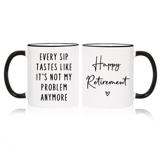 Aurahouse Retirement Gift for Woman Men, Funny Retirement Mug Decorations, Best Retirement Gifts for Women Men 2025, Coworker, Friend, Teacher, Boss, Sisters, Mom, Retired Gifts Not My Problem Anymore
