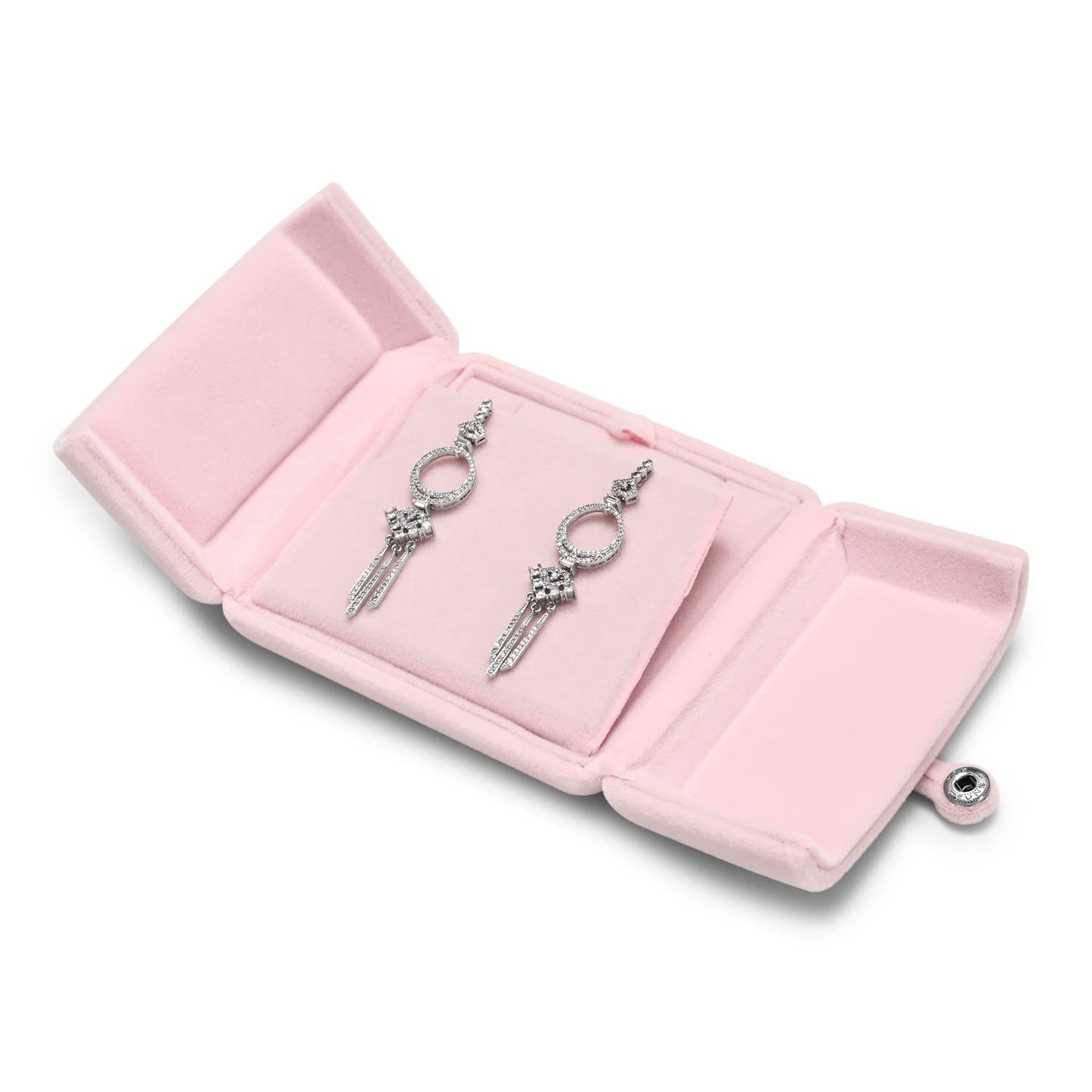 Oirlv Pink Velvet Jewelry Packaging Box Pendant Earrings Display Storage Case Pendant Gift Box