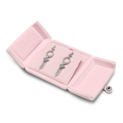 Oirlv Pink Velvet Jewelry Packaging Box Pendant Earrings Display Storage Case Pendant Gift Box