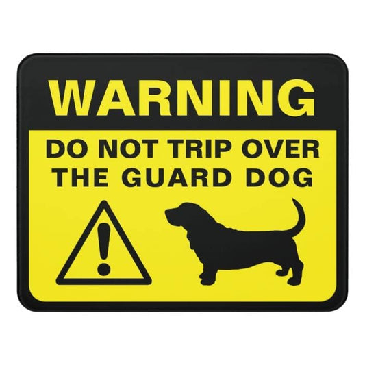 Aluminum Metal Warning Sign Basset Hound Silhouette Funny Guard Dog Indoor & Outdoor Signs for Home, Office