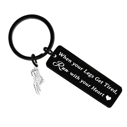 Runner Keychain Inspirational Runner Gifts for Men Marathon Running Accessories Track And Field Keychain Cross Country Running Gifts