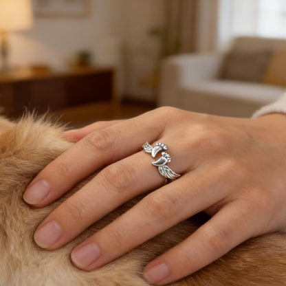 Miscarriage Gifts for Mothers Loss of Pregnancy Rings, Mommy of an Angel Wing Ring,Silver Mom Feather Rings Mother's Day Gifts