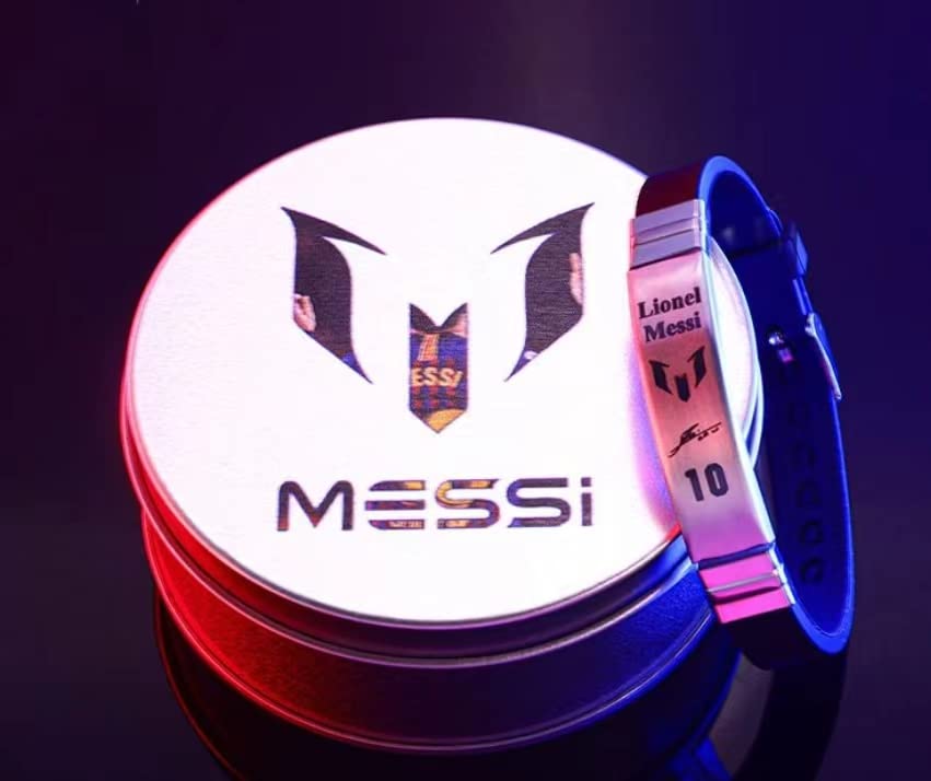 Lionel Messi signature wristbands Football bracelet, Waterproof sports rubber bracelets, Rubber wristbands, Messi Memorial Collection Gift Box