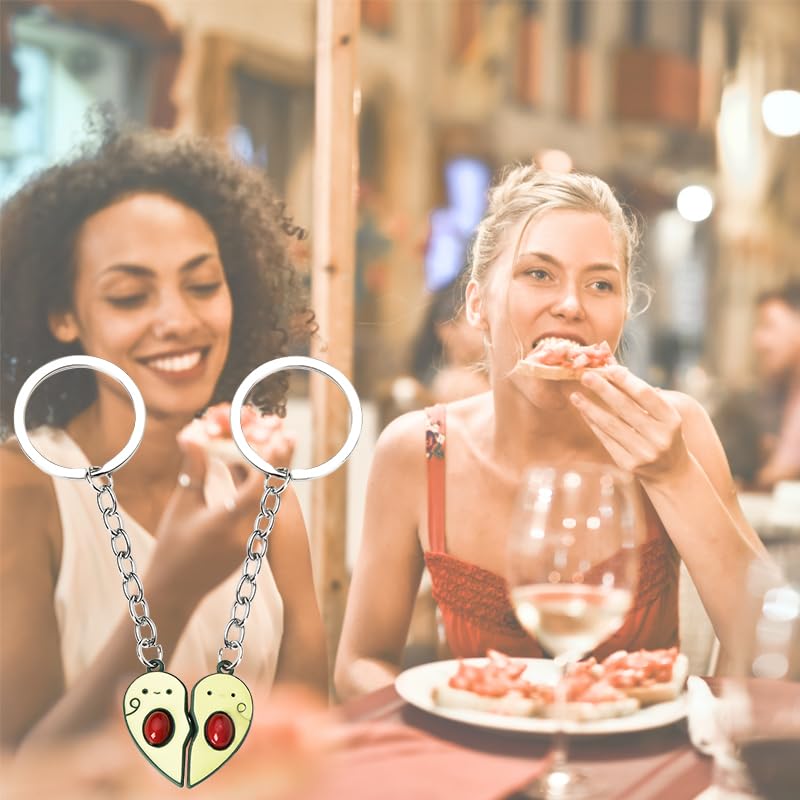 yaozeio Friendship Keychian Gift for Best Friend Bff Couples Avocado Hamburg Keychain for Husband Wife Gifts