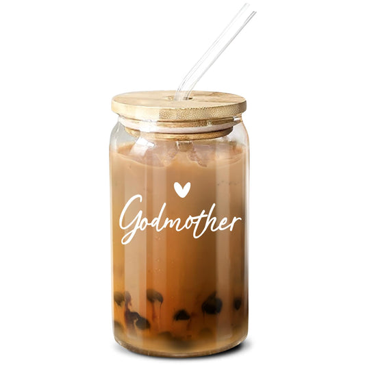 NewEleven Mother Day Gift For Godmother - Will You Be My Godmother From GodChild - Pregnancy Announcement Gifts For God Mother, Godmom, Godparents - 16 Oz Coffee Glass