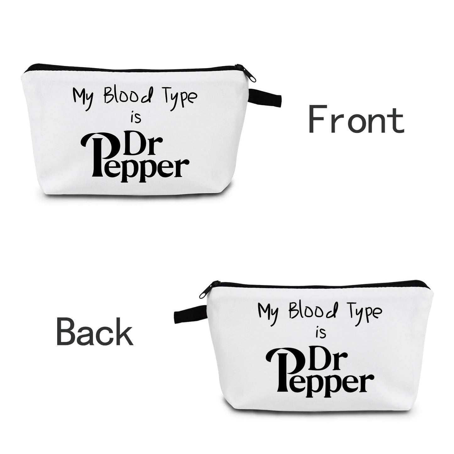 My Blood Type is Dr P Letter Print Women Makeup Bag Travel Cosmetic Organizer Bag Small Zipper Toiletry Bag Birthday Gift for who loves Dr P
