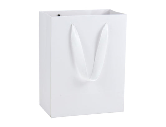 HUAPRINT White Paper Bags - Small Gift Bags with Handles, 20 Pack, 7x4x9inch, Retail & Party Favor Bags, Wedding Bags