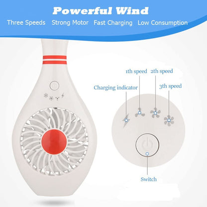 Handheld Portable Fan Bowling Pin Shaped Mini Small Personal USB Rechargeable Fan with 3 Speed Settings for Home Office Sports Travel Bodybuilding Makeup Skincare Festival Holiday Gift