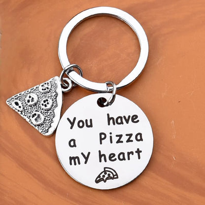 Pizza Keychain Gifts for Husband Wife Valentines Day Gifts for Couple Gifts for Boyfriend Girlfriend Pizza Lover Gifts for Women Men Pizza Gifts for Couples Funny Anniversary Present for Him Her