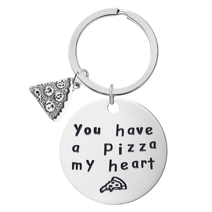 Pizza Keychain Gifts for Husband Wife Valentines Day Gifts for Couple Gifts for Boyfriend Girlfriend Pizza Lover Gifts for Women Men Pizza Gifts for Couples Funny Anniversary Present for Him Her