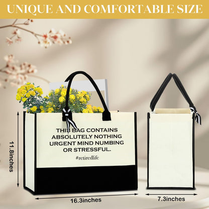 FORBIDDEN PAPER Retirement Gifts for Women Retirement Decorations Travel Gift Lake House Gifts BeachTote Bag