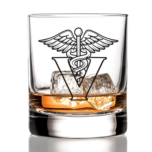 RZHV Veterinary Old Fashioned Whiskey Glass, Funny Thank You Christmas Retirement Gifts for Veterinarian Assistant Medical Hygienist Doctor Nurse Coworker Men, Graduation Gifts for Veterinary Student