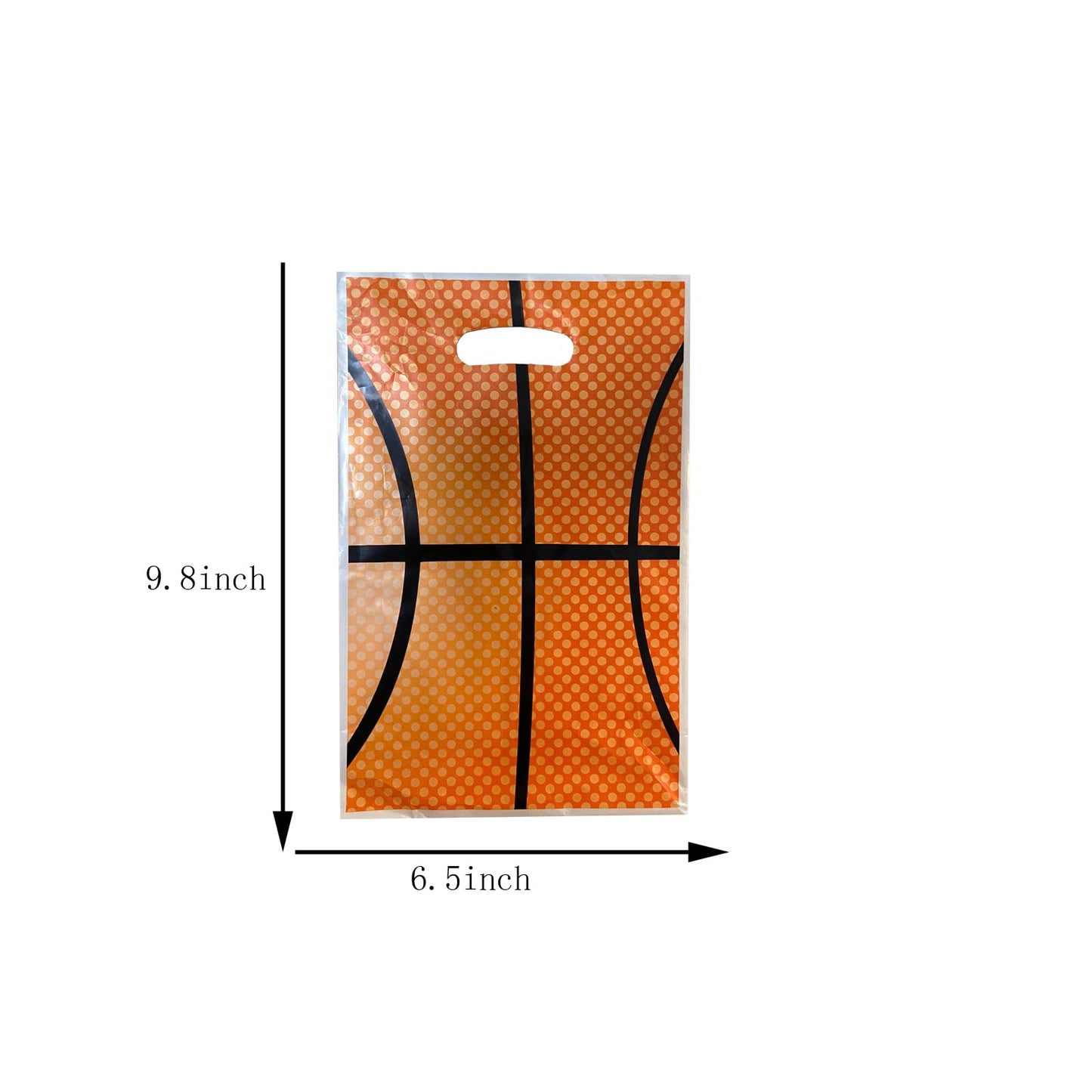 LYK 30PCS Basketball Gift Bags, Basketball Theme, Orange, 9.8x6.3 inches, Birthday Party