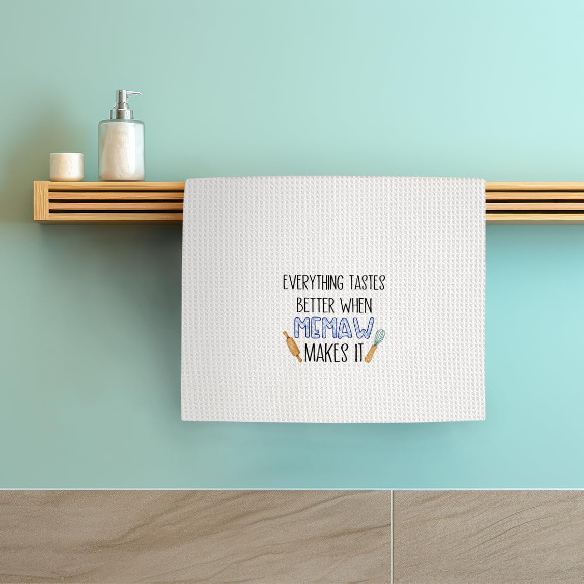 Memaw Gifts Kitchen Towels, Gifts for Memaw Dish Towels Tea Towels, Grandma Kitchen Towel, Grandma Gift from Grandkids Hand Towels for Bathroom, 16x24 Inches