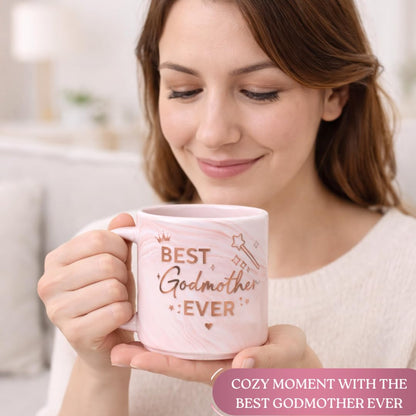 Godmother Mothers Day Gifts, Thoughtful Mothers Day Gifts for Godmother, Godmom Marble Mug 13oz, Ceramic Godmothers Gift for Godmothers Gift Proposal, Birthday, Christmas and Pregnancy Announcement