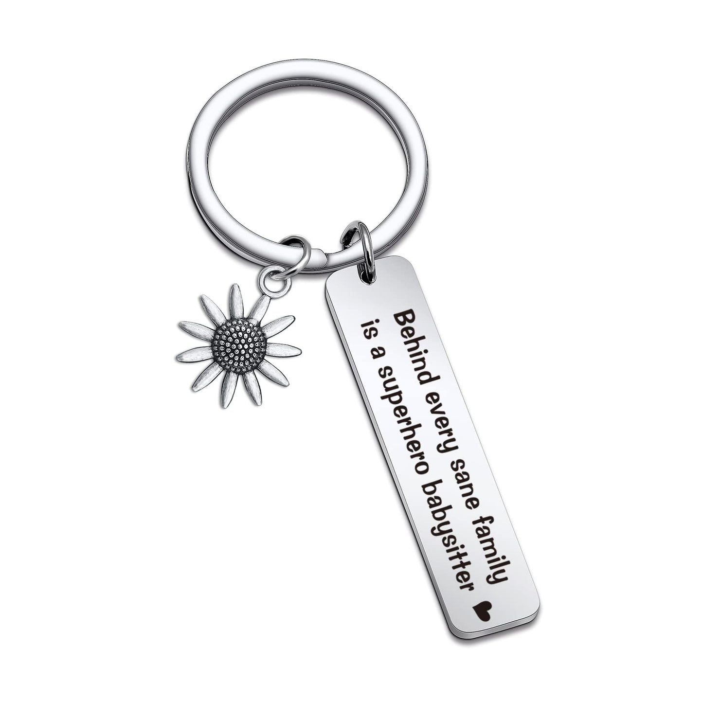 RSZOTW Babysitter Keychain Caregiver Gifts For Women, Mothers Day Jewelry For Nanny Gifts, Daycare Appreciation Keyring For Daycare Provide Jewelry