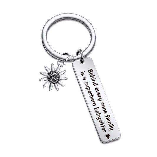 RSZOTW Babysitter Keychain Caregiver Gifts For Women, Mothers Day Jewelry For Nanny Gifts, Daycare Appreciation Keyring For Daycare Provide Jewelry