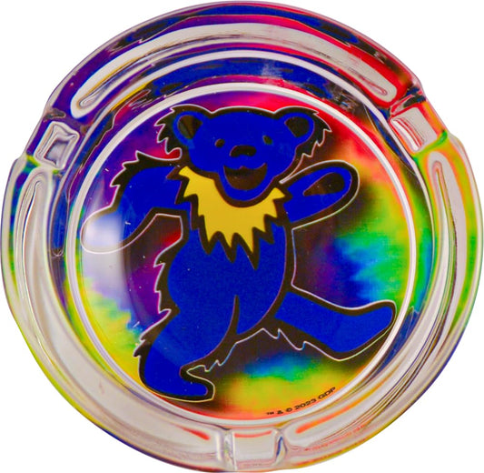 Grateful Dead™ Dancing Bear Ashtray / 3.25" Glass Ashtray/Tie-Dye Bear Design/Officialy Licensed