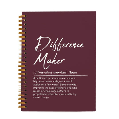 OXW Burgundy Notebooks for Work, Difference Maker Gift Meeting Notebook Journal for Writing, Employee Appreciation Gifts, Thank You Gifts for Women Men Leader Mentor Boss Manager, 5.5"x8.3"
