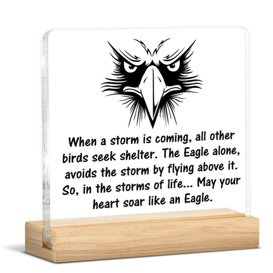 Inspirational Scouts Gifts, Graduation Gift for Boy Scouts Son, May Your Heart Soar Like an Eagle Clear Acrylic Desk Decorative Sign Home Decor
