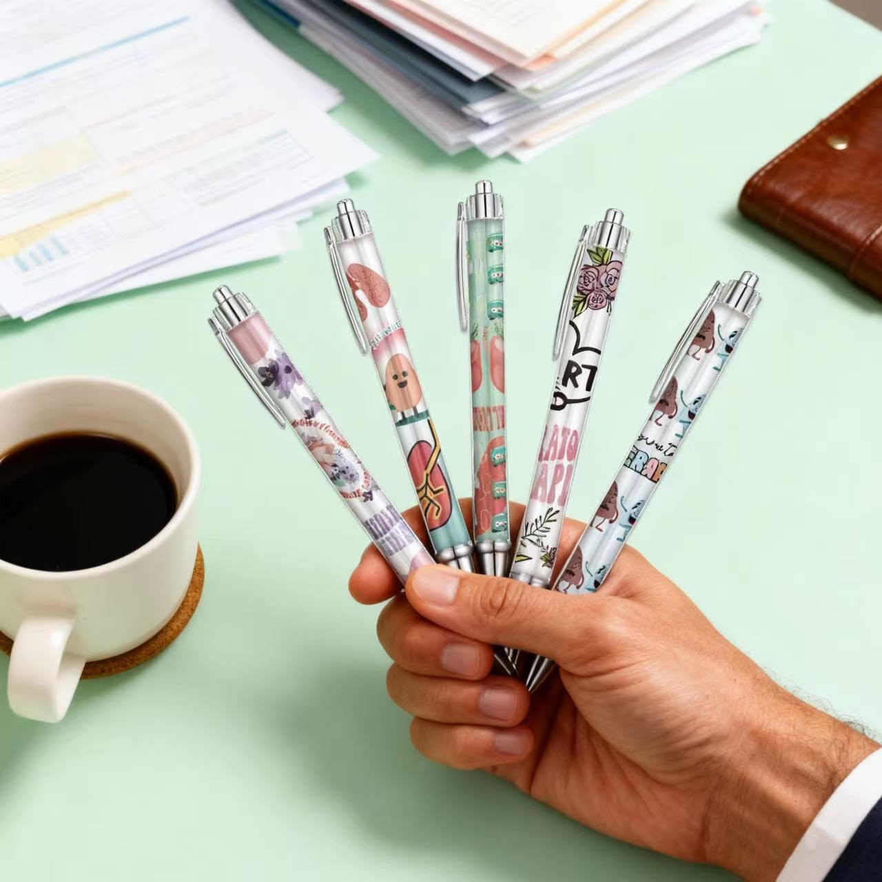 36Pcs Respiratory Therapist Ballpoint Pens Respiratory Therapist week Gifts Set Work Motivational Supplies Retractable Black Ink Ball Point Pen Fine Favors for Nurse Teacher Students Office Essentials