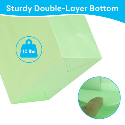 MOXARYSU 5 Pcs Small Medium Gift Bags With Handles: 7x4x9 Pastel Kraft Paper Bags With 10 Tissues For Party, Birthday,Baby Shower,Wedding（Soft Color）