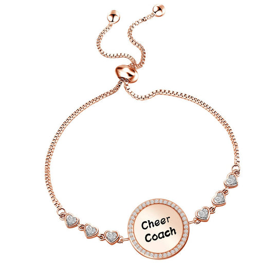 BEKECH Cheerleading Coach Gift Slide Bracelet - Appreciation Gift for Cheer Team Coaches - Cheerleader Jewelry