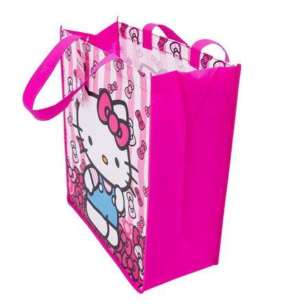 Fast Forward Hello Kitty Reusable Tote Bags, 16 inch, Pink and Red, 3 Pack
