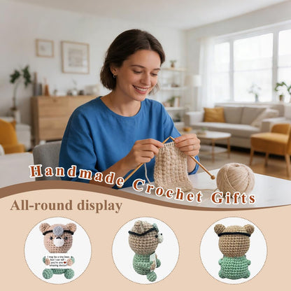 Medical School Graduation Gifts, Funny Doctor Gifts for Women Men, Handmade Crochet Bear Phd School for Doctors Female Male Students, Doctor Nurse Week Appreciation Retirement Birthday Gift